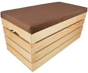 Pufa kufer skrzynia drewniana sosnowa siedzisko 80cm naturalna