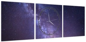 Obraz - Widok z kosmosu (z zegarem) (90x30 cm)