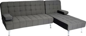 Sofa rozkładana MCW-K22,  tkanina/tekstylia ciemnoszary, czarny