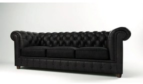 Czarna aksamitna sofa 230 cm Cambridge – Ropez