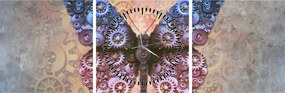 Obraz - Steampunk motyl (z zegarem) (90x30 cm)