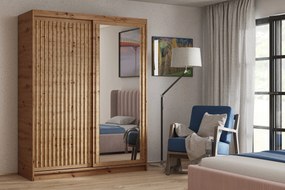 Szafa Przesuwna LINARI 100 cm z Lustrem Szafa Dwudrzwiowa