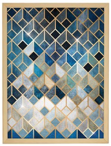 Obraz Geometric 30x40cm gold&amp;navy