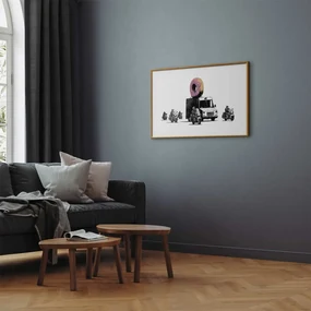 Plakat Pączkowa policja 42x29,7 cm z ramą złotą z marginesem ARTGEIST B
