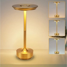 NETTLIFE Bezprzewodowa lampka nocna zasilana bateryjnie - ściemnialna lampa stołowa LED z dotykowym akumulatorem USB