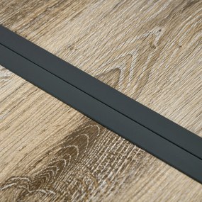 Outsunny Stół na zewnątrz dla 6 osób, wygląd drewna, rama metalowa, odporny na warunki atmosferyczne, 145 x 85 x 72 cm, Szary