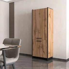 Nowoczesny regał zamykany dąb wotan + czarny K3-E69