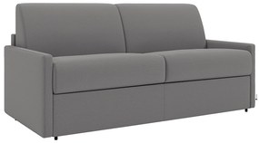 Kanapa 3-osobowa z ekspresowym mechanizmem rozkładania z tkaniny CALIFE - Kolor: jasnoszary - Wymiary miejsca do spania: 140 cm - Materac 22 cm z pamięcią kształtu