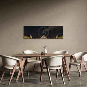 Obraz - Luwr w nocy (z zegarem) (90x30 cm)