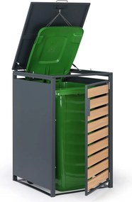Wiata na pojemnik na odpady 240 l, 1160 x 695 x 800 mm, dekor drewna
