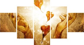 Obraz - Malowanie rąk pełnych miłości (125x70 cm)