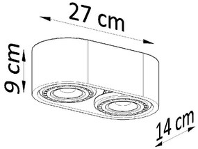 Szara lampa punktowa 27x14 cm Spattio – Nice Lamps
