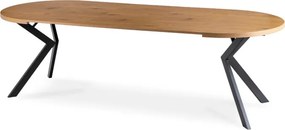 Stół Okrągły Rozkładany LUKAS 100-250 cm Dąb Złoty Nowoczesny Loft