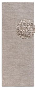 Beżowy chodnik z mieszanki wełny tkany ręcznie 80x200 cm Pradesh Linen White – Elle Decoration