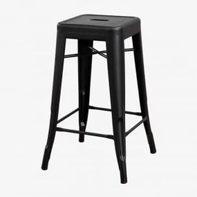 Zestaw 4 Sztaplowanych Wysokich Stołków Stalowych Lix Czarny Matowy & ↑65 Cm - Sklum