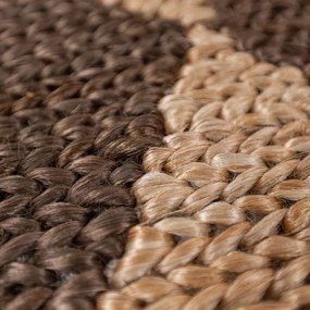 Brązowo-naturalny chodnik z mieszanki juty tkany ręcznie 60x230 cm Effie Diamond – Flair Rugs