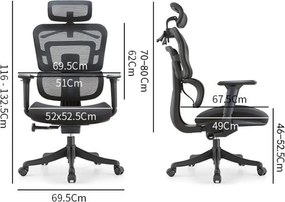 Fotel biurowy siatkowy Multipro do pracy przy komputerze, zgodny z normą BHP