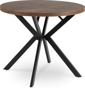 Stół rozkładany w stylu industrialnym Lugo 90-190 cm, dąb rustykalny/czarny