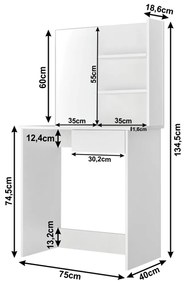 Stolik dekoracyjny BELEZA, biały