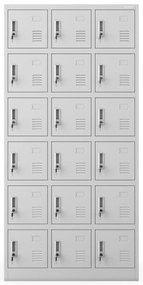 Skrytkowa szafa socjalna KAROL, 900 x 1850 x 400 mm, szara