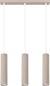 Lampa Wisząca Minimalistyczny Karbon, Aluminium - 3 Źródło - L.45 X H.98 Cm - Taupe