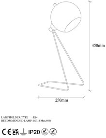 Lampa stołowa w kolorze miedzi z metalowym kloszem (wysokość 45 cm) Mixed – Opviq lights