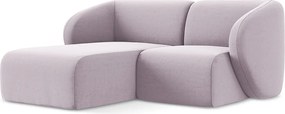 Narożnik lewostronny - z tkaniny welwetowej - lawendowy - LANI