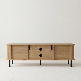 Szafka rtv ryflowana SCAVA, 140 x 40 x 46 cm