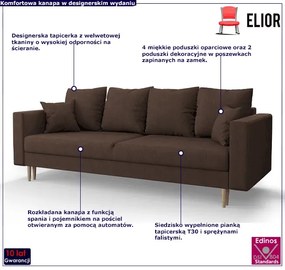 Ciemnobrązowa sofa rozkładana - Adante