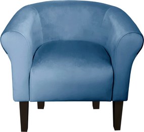 Fotel Milo tkanina Welur wygodny fotel tapicerowany do salonu i sypialni : Kolor nogi - Venge, Kolor tkaniny - VELVET - MG33, Wysokość nogi - 20 cm