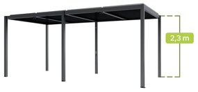 PERGOLA OGRODOWA LUXE 7.8X4M ALUMINIOWA Z OŚWIETLENIEM LED ANTRACYT