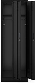 Dwudrzwiowa szafa BHP wąska 60x50x180 cm Kacper 2, czarna