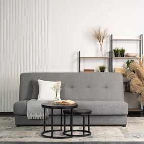 Sofa z Funkcją Spania ARUBA Wersalka Rozkładana Dwuosobowa Szara Nowoczesna do Salonu