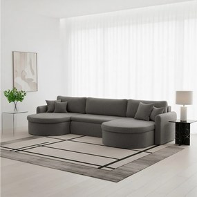 Uniwersalny narożnik Verona U z funkcją spania, do salonu, szary