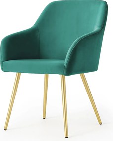 Zestaw 6 zielonych krzeseł w stylu glamour - Terviso 3X