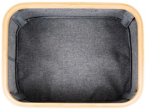 Pojemnik do przechowywania G21 40 x 30 x 15 cm, bambusowy z pokrywką, szary