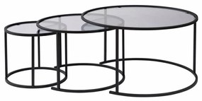 Zestaw stolików konferencyjnych Aurum Black and Grey 80 cm, 3 szt.