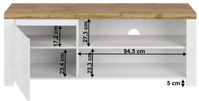 Stolik pod telewizor VILGO 1D160, błyszczący biały