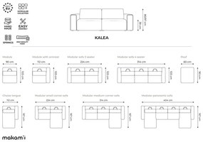 Beżowa sofa modułowa 224 cm Kalea – Makamii