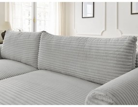 Jasnoszary sztruksowy rozkładany narożnik (lewostronny) Lucien – Bobochic Paris