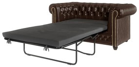 Ciemnobrązowa rozkładana sofa z imitacji skóry 148 cm York – Ropez