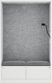 Szafa akustyczna do biura i szkoły Sally MentalBox, 115 x 40 x 185 cm, biały/szary