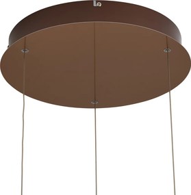 Designerska lampa wisząca różowe złoto z bursztynowym szkłem z wbudowanym LED 3-stopniowo ściemnialna 3-punktowa Easylift - Fiera