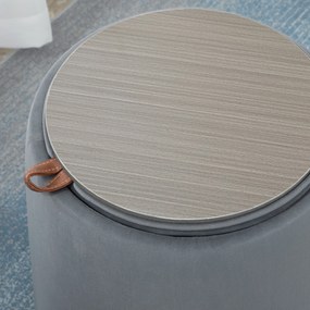 HOMCOM pufa aksamitna szara z pojemnikiem na przechowywanie do salonu sypialni 2 w 1 wygodna | Aosom PL