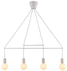 Biała industrialna lampa wisząca - K167 Deso 4X