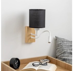 Brilagi - LED Kinkiet NUBILA WOOD 1xE27/25W/230V + LED/3W dąb/czarny