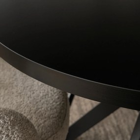 Stół Okrągły Rozkładany LUKAS 100-250 cm Czarny Nowoczesny Loft