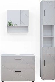 Zestaw mebli łazienkowych biały wysoki połysk 80x41x58.6 irma