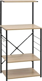 Stojący regał w stylu loft czarny + dąb Z7-C68