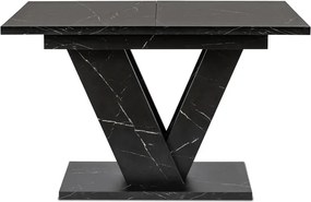 Stół Prostokątny Rozkładany CLARK 120-160 cm Czarny Marmur Glamour
